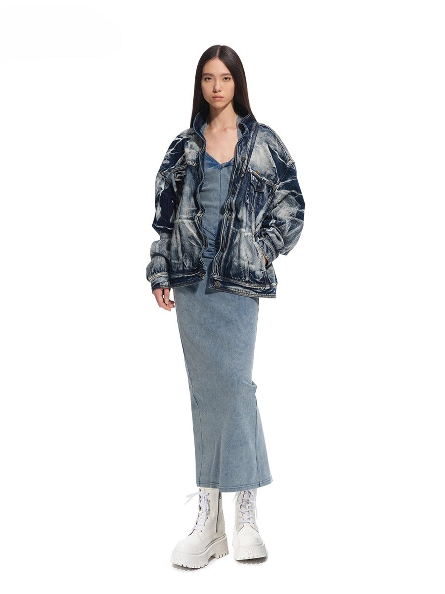 Vintage Blue Volcanic Denim Jacket