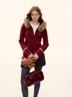 Hooded Cable Knit Jacket