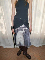 Double-Layer Chiffon Print Skirt