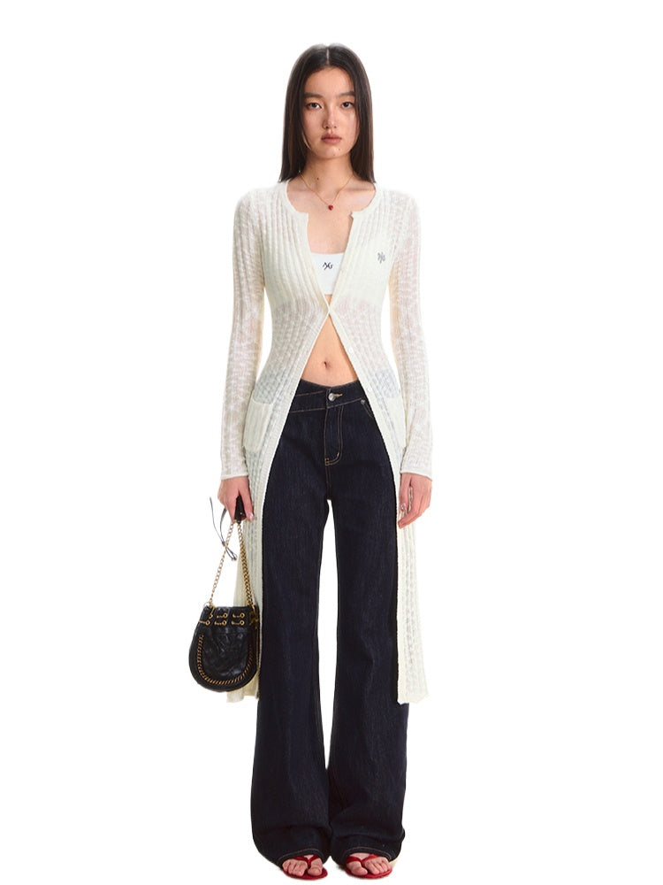 Anti-Pilling Round Neck Lightweight Knit Cardigan