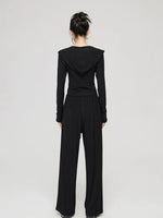 Pleated Knit Cropped Top & Pants Set