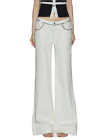 Embroidered Flare Denim Jeans