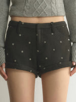 Polka Dot Cuffed A-Line Shorts