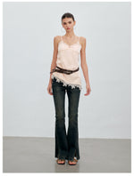 Asymmetric Lace Satin Camisole