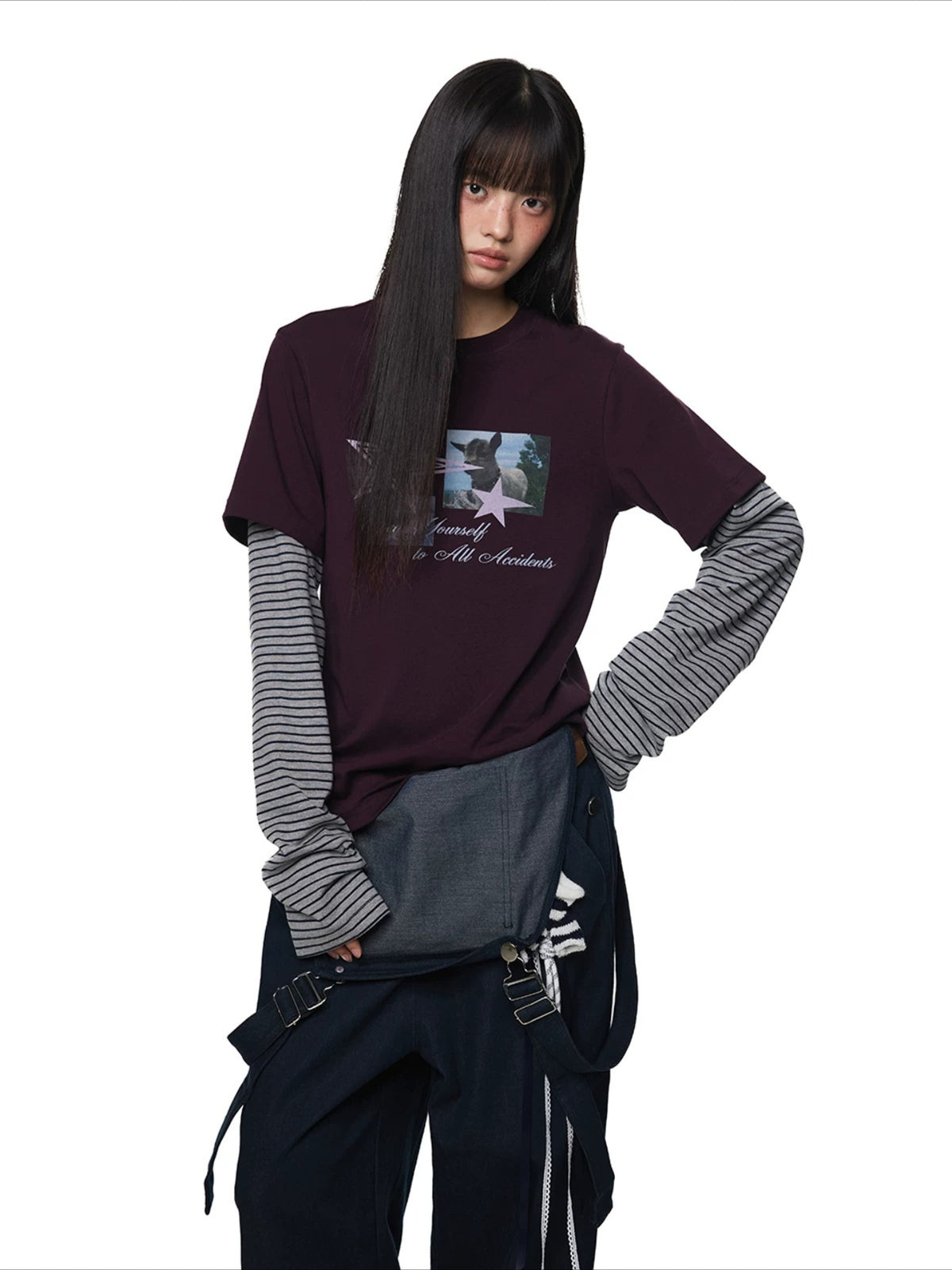 Layered Graphic Stripe Tee