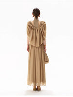 Halter Knit Chiffon Dress