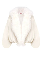White Faux Fur Down Jacket