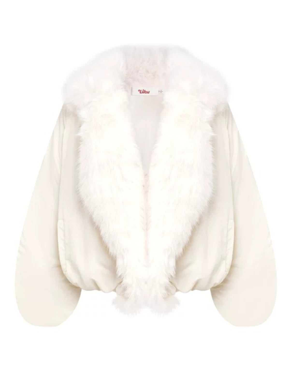 White Faux Fur Down Jacket
