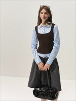 Cable Knit Vest Shirt