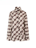 Plaid Asymmetrical Hem Shirt Dress