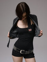 Polka Dot Stripe Jumpsuit Set