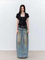 Lyocell Lace U-Neck Blouse