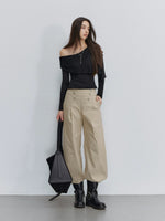 Asymmetric Shoulder Draped Top