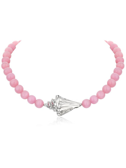 Pink Crystal Seashell Star Choker