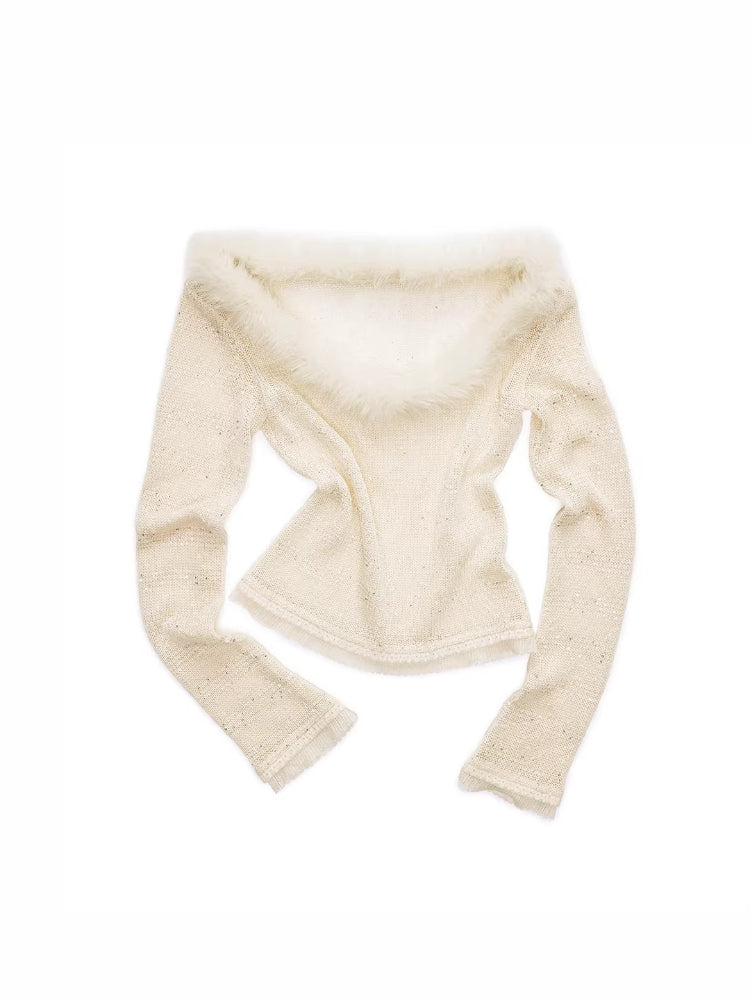 Sequin Trim Knit Top