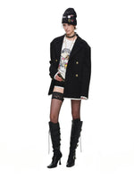 Black Contrast Layered Blazer
