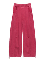 Washed Wide-Leg Casual Sweatpants