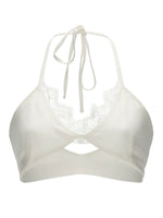 White Lace Halter Tie Bralette Top
