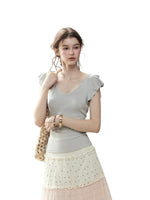 Flutter Sleeve Crop Top