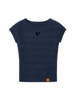 Heart Cutout Linen Tee