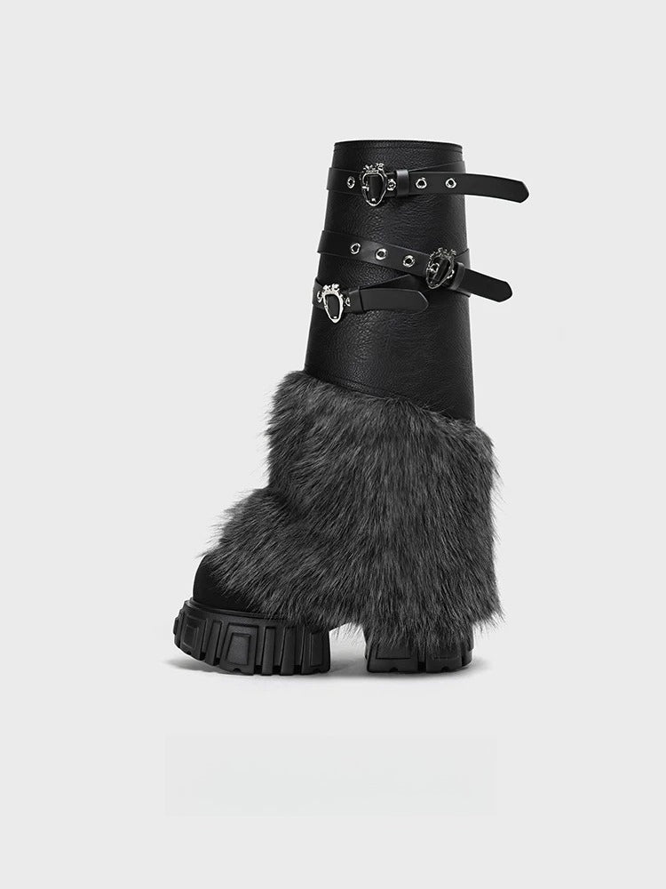 Black Platform Combat Boots