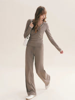 Lace Trim Hoodie Set