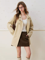Doll Collar Double Breasted Trench Coat