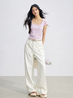 U-Neck Slim Basic Tee