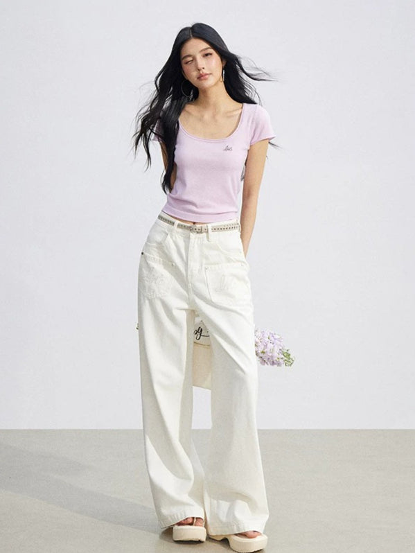U-Neck Slim Basic Tee