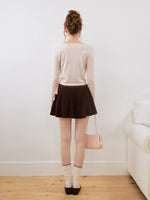 Silk Wool Wrap V-Neck Knit Top