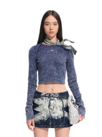 Washed Denim Long-Sleeve T-shirt