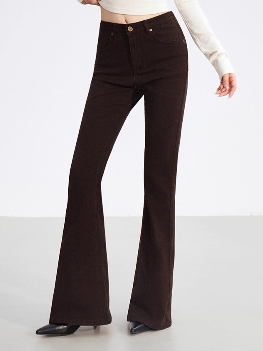 Embroidered Flared Slim-Fit Jeans