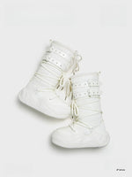 Fleece Platform Snow Boots
