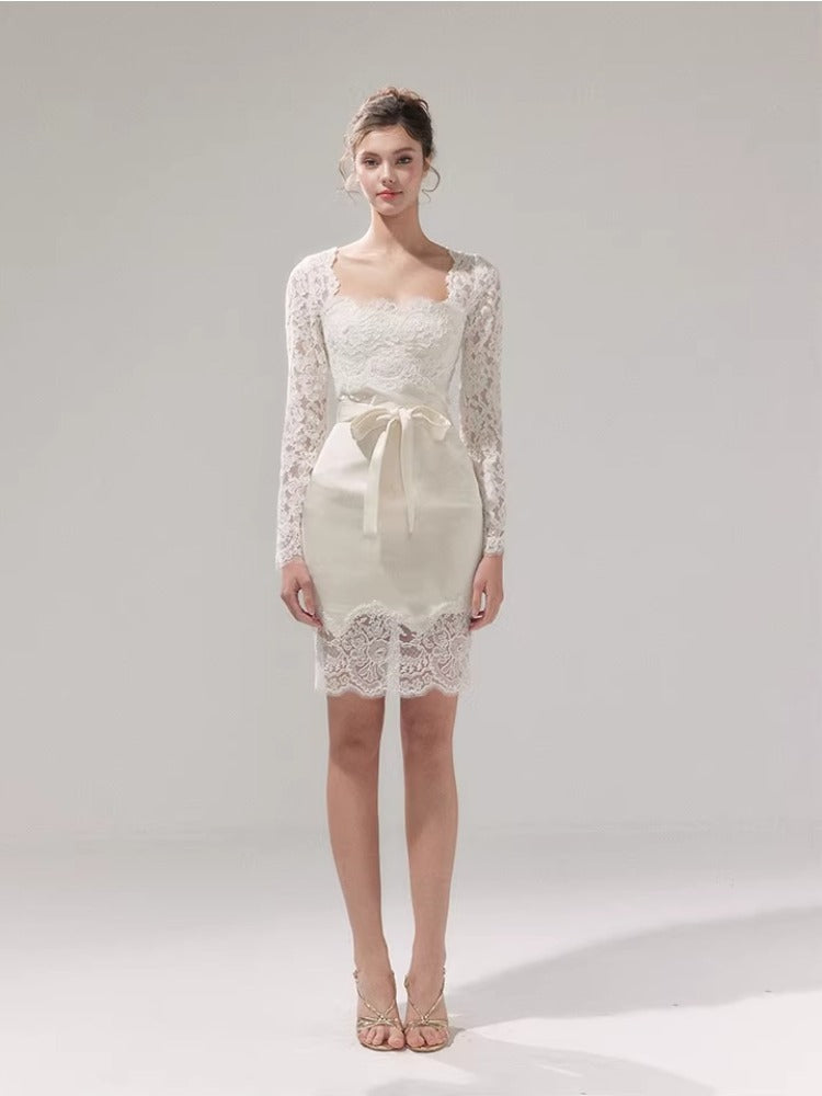 Satin Lace Bodycon Dress