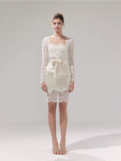 Satin Lace Bodycon Dress