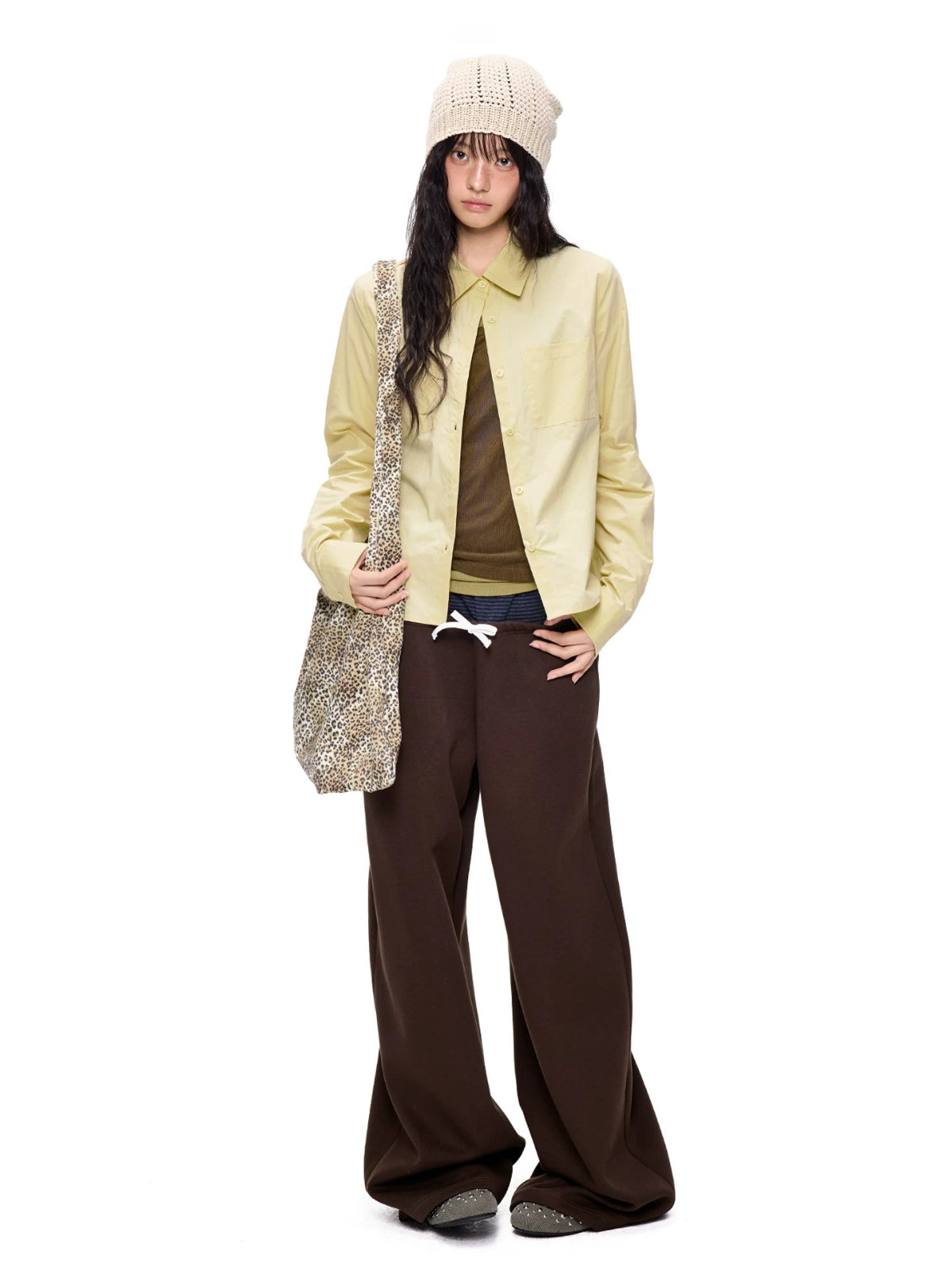 Polka Dot Contrast Waist Sweatpants