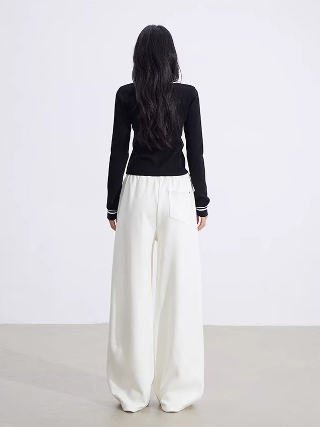 Contrast Polo Knit Top