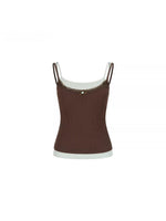 Contrast Lace Strap Tank