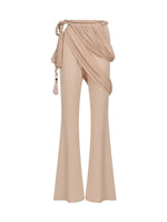 Lace Tie Top Flare Pants Set