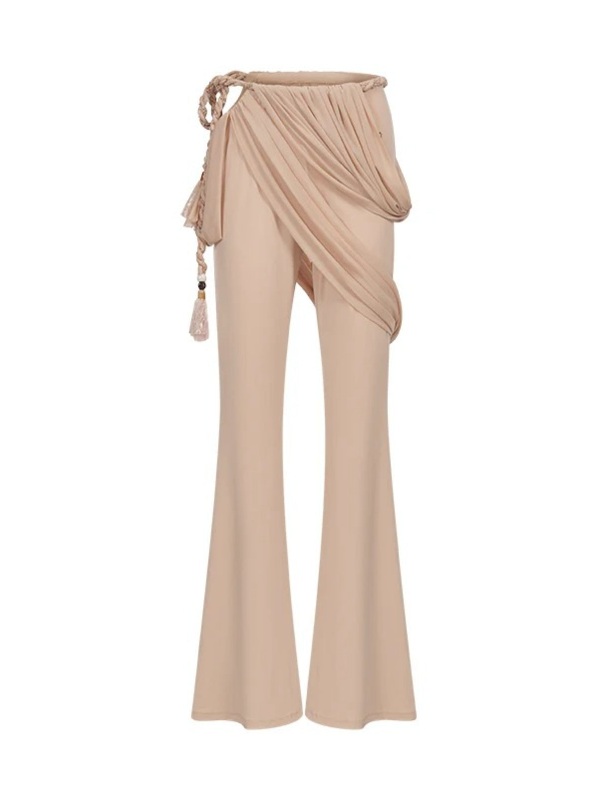 Lace Tie Top Flare Pants Set
