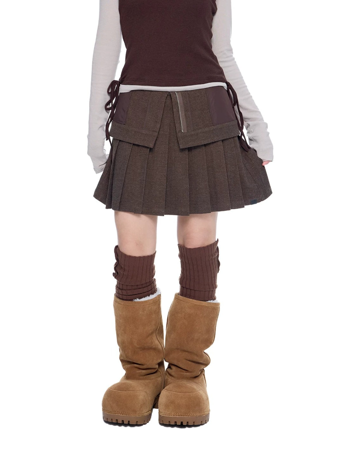 Vintage Pleated Wool Mini Skirt