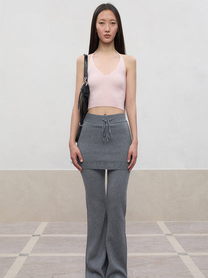 V-Neck Halter Layering Knit Vest