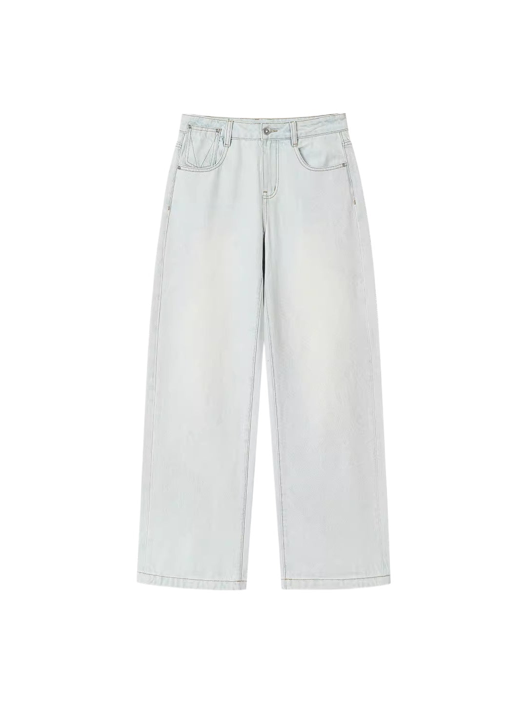 Washed Gray Straight Jeans