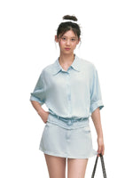 Light Blue Shirt & Shorts Set