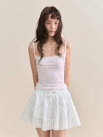 Pure White Lace A-line Tulle Skirt
