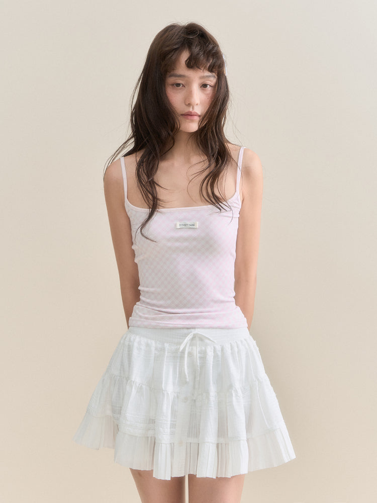 Pure White Lace A-line Tulle Skirt