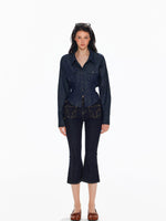 Low Waist Button Flare Pants