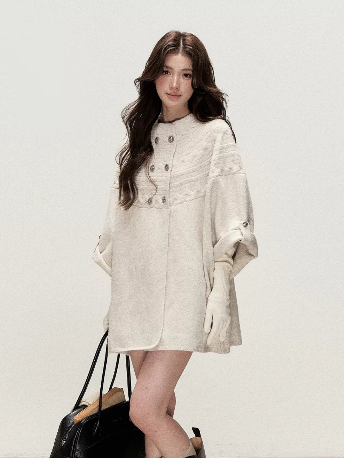 Cable Knit Cape Cardigan