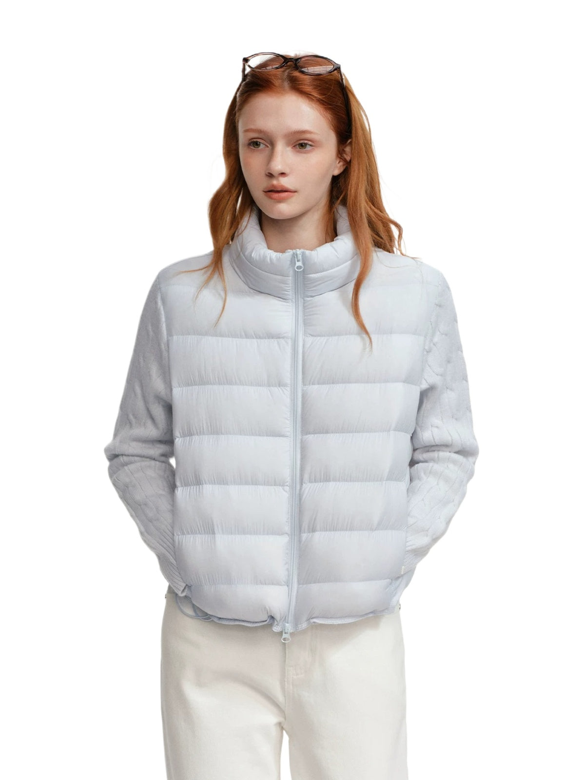 Cable Knit Panel Down Jacket