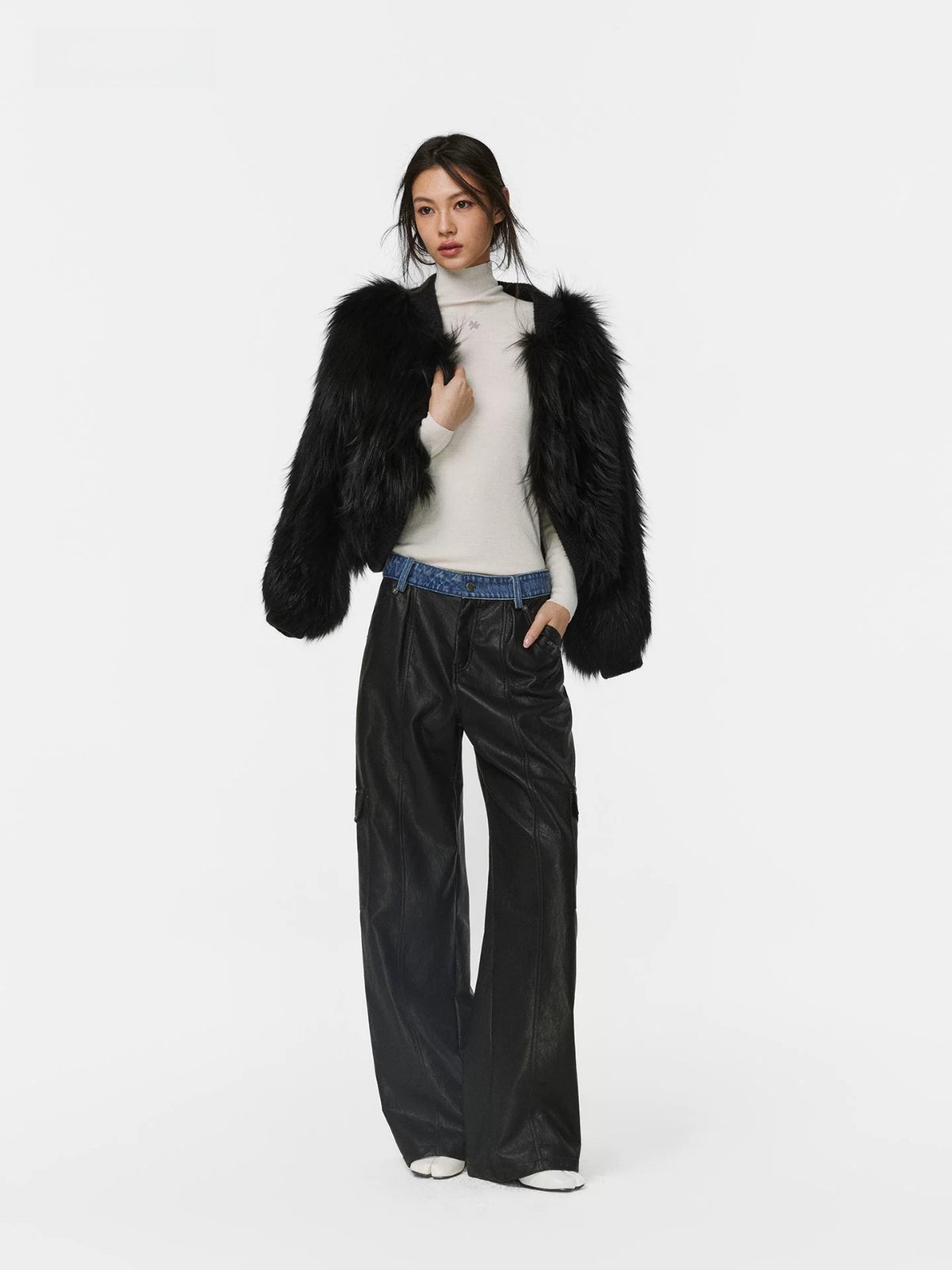 Midnight Straight Leather Pants